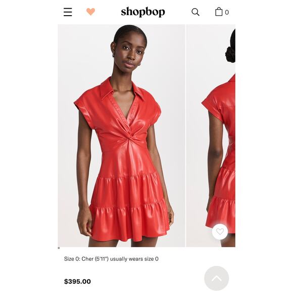 ALICE & OLIVIA Mila Cherry Red 🍒 Vegan Leather Mini Dress - Picture 9 of 14